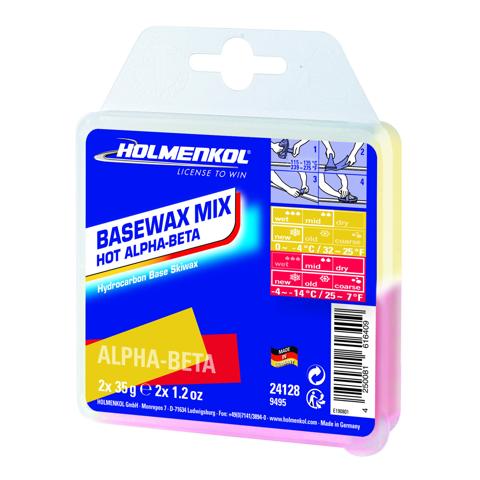 Basewax Mix Hot yellow-red 2x3